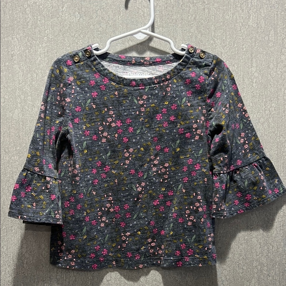 Carter's Gray and Pink Short Sleeve Tee
